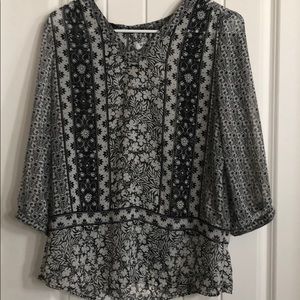 Black printed blouse